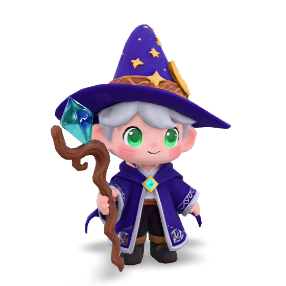 Chibi Wizard 3D model