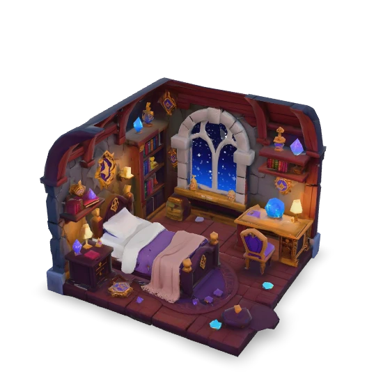 Wizard Bedroom 3D environment