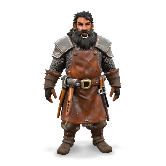 Dwarf Warrior 3D model from image