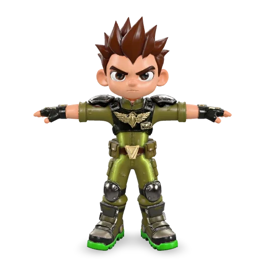 Adventure Boy 3D model from text prompt