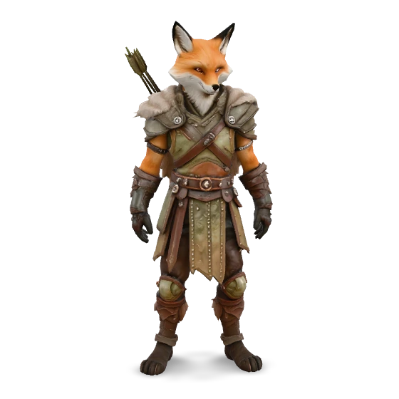 Fox Archer 3D model from text prompt