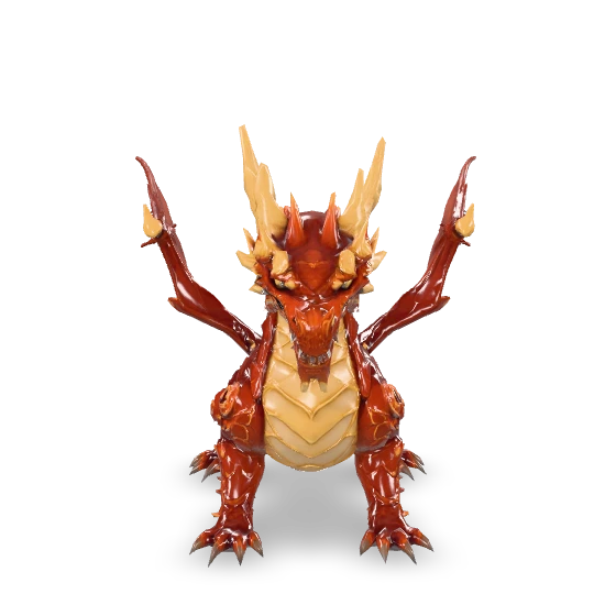 Red Dragon 3D model from text prompt