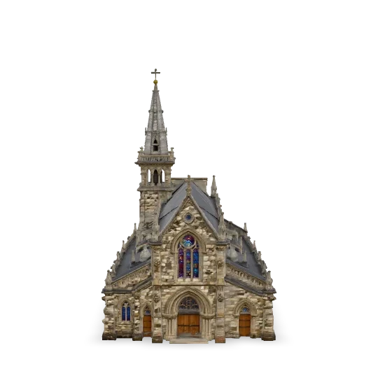 Gothic cathedral 3D model generated from a text prompt