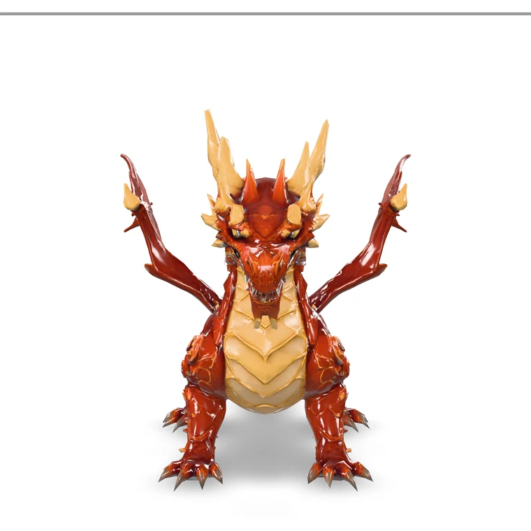 Red Dragon 3D model generated from a text prompt