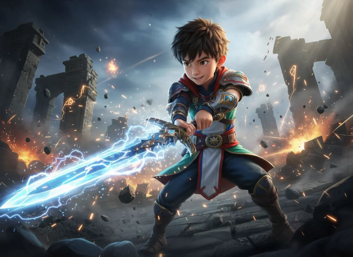 Nano Banana 2 AI generated character portrait — a fantasy hero in cinematic lighting with rich colour and detail