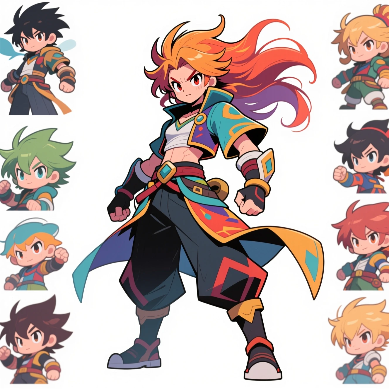 Qwen anime fighter character sheet