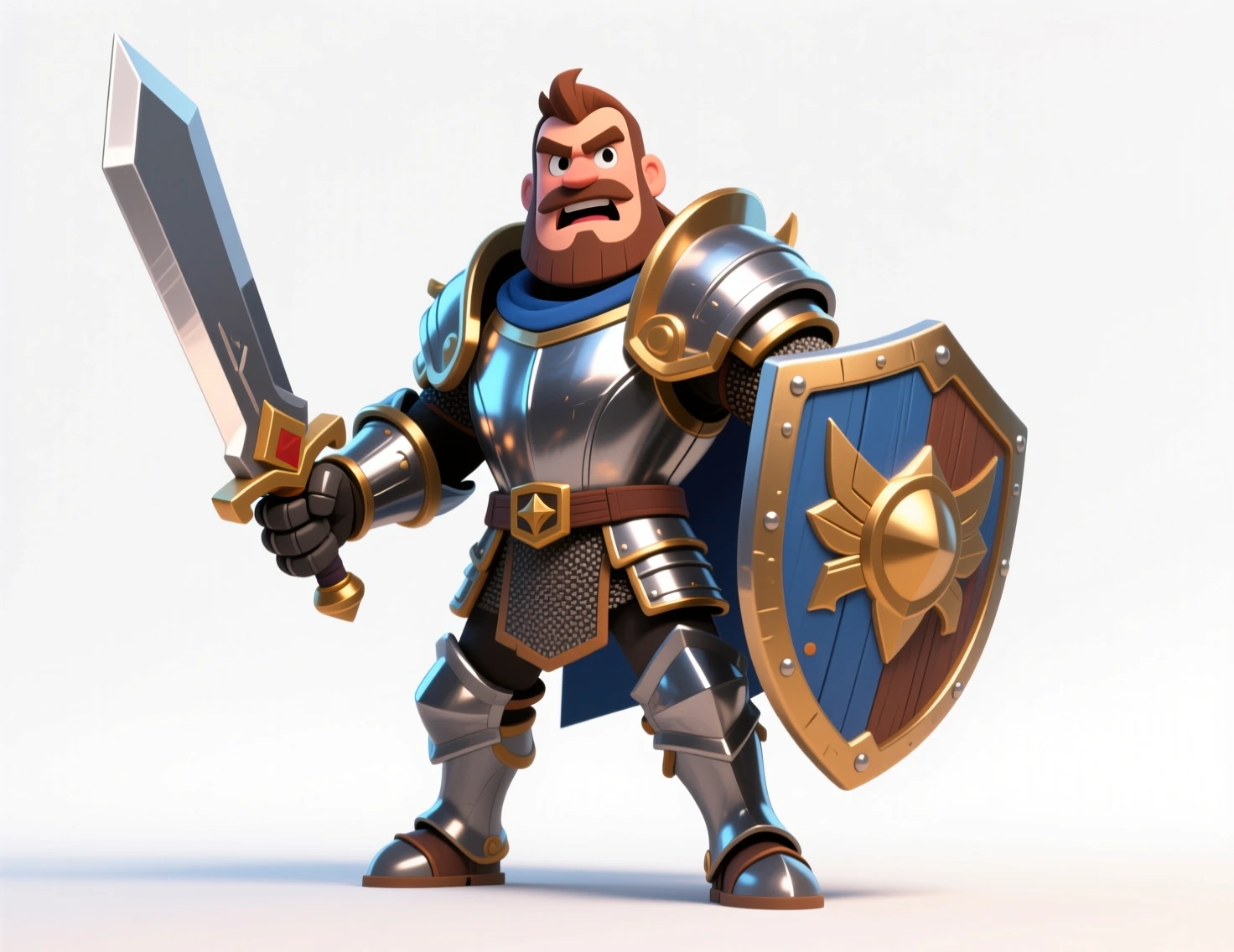 Qwen stylized 3D cartoon knight