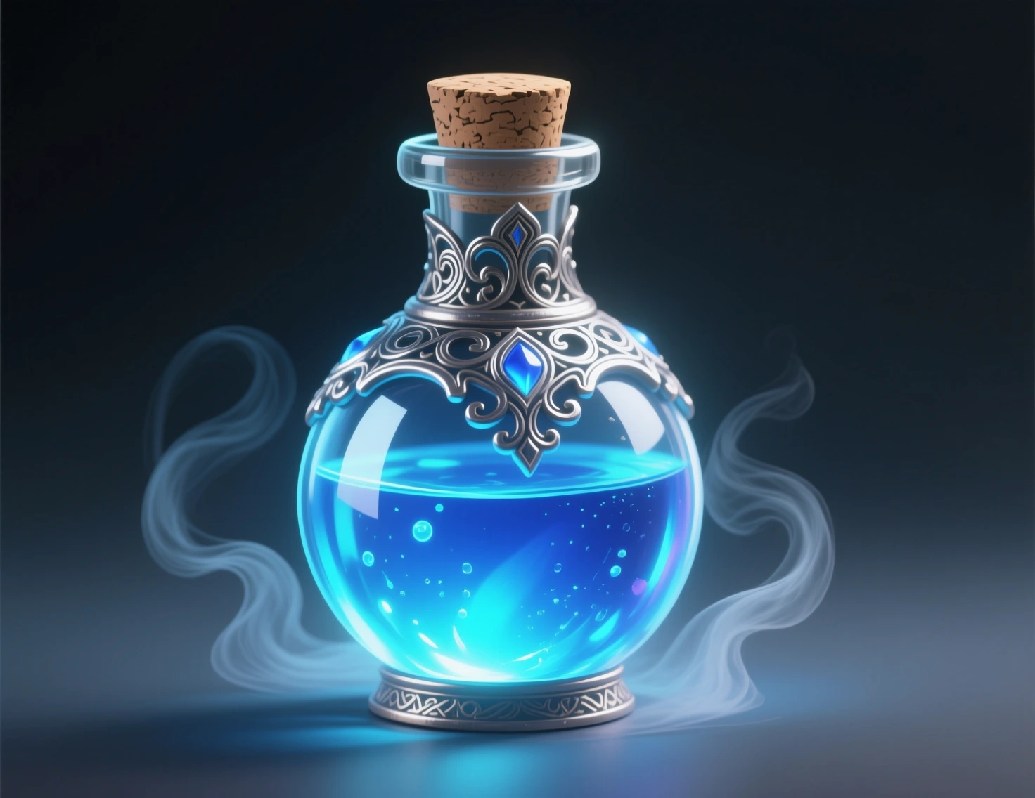 Qwen blue magic potion bottle
