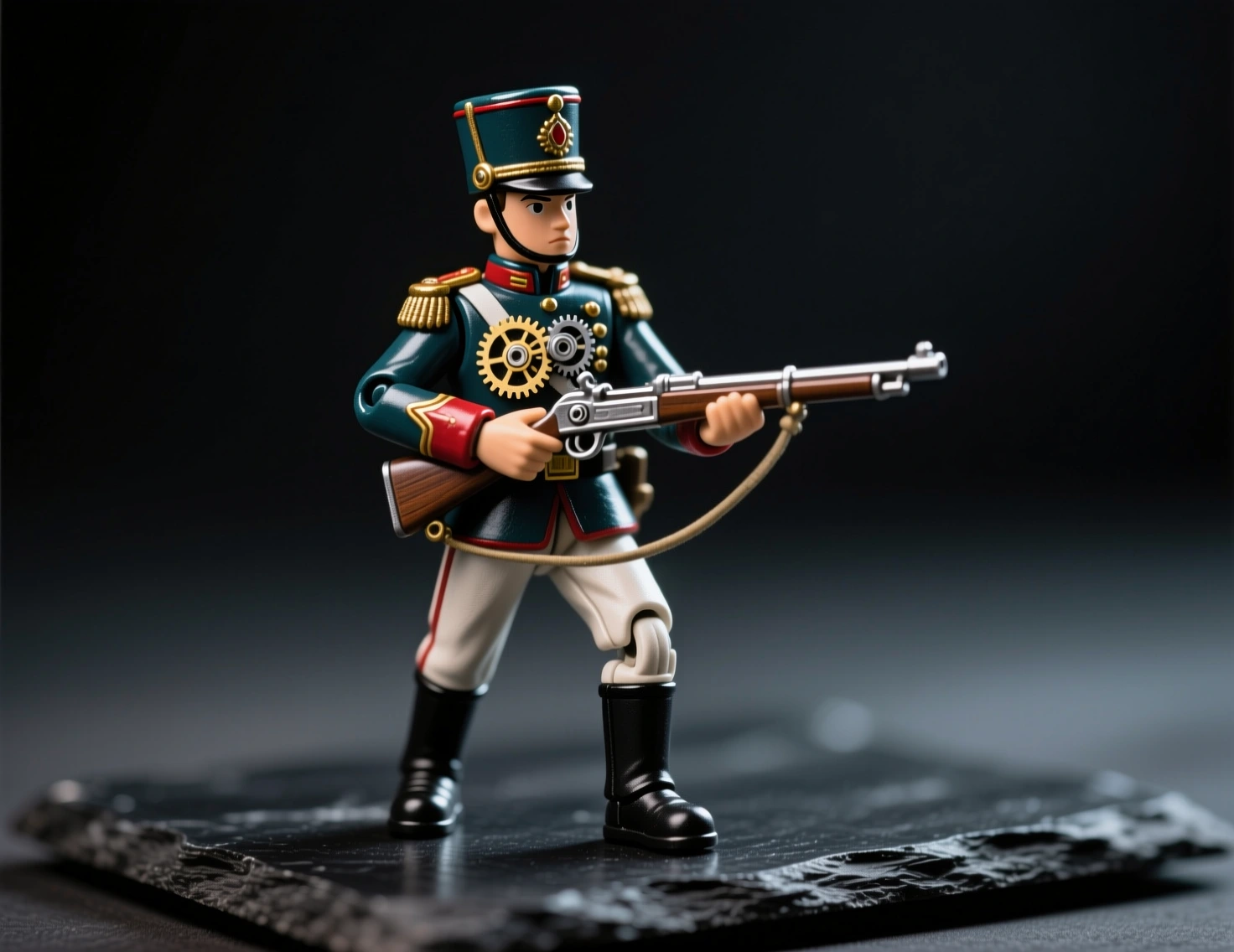 Qwen photoreal miniature toy soldier