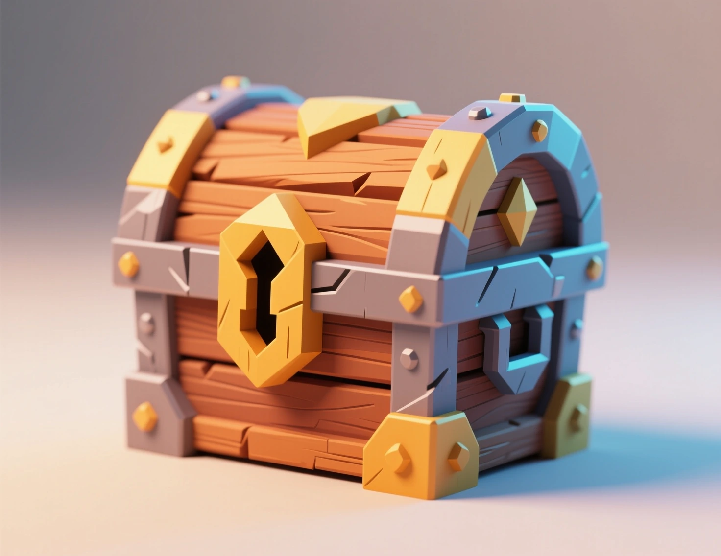 Qwen stylized 3D treasure chest game item