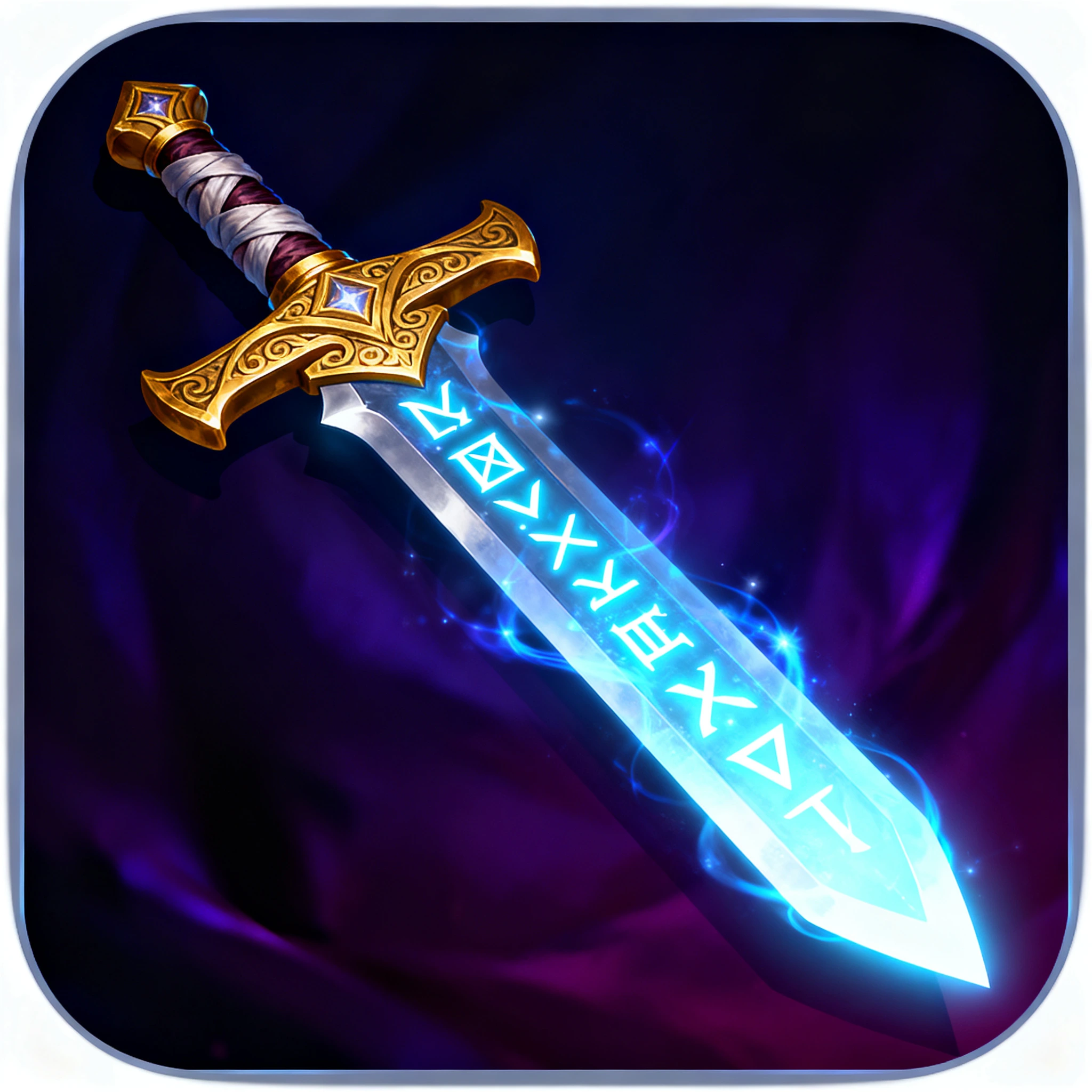 Seedream4 glowing rune sword icon