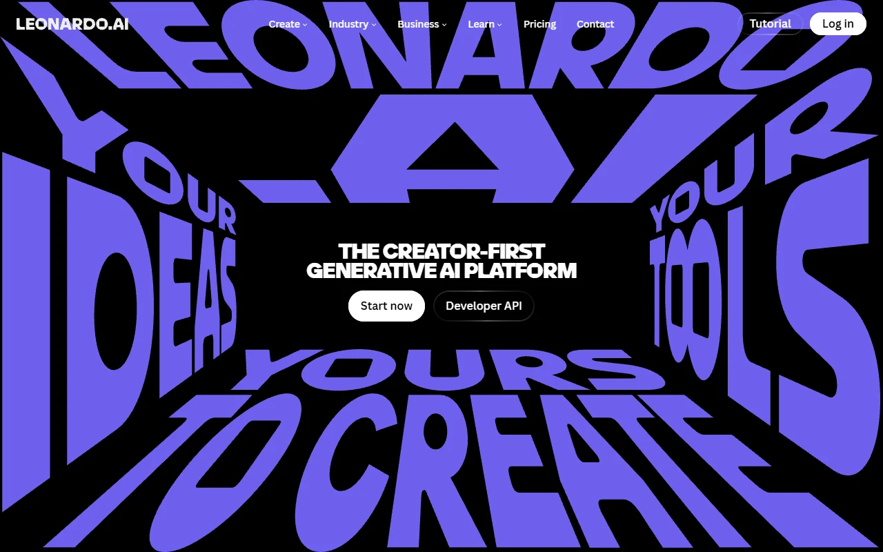 Leonardo AI — free AI tool for video game art, character turnaround, expression sheet, and concept art generation
