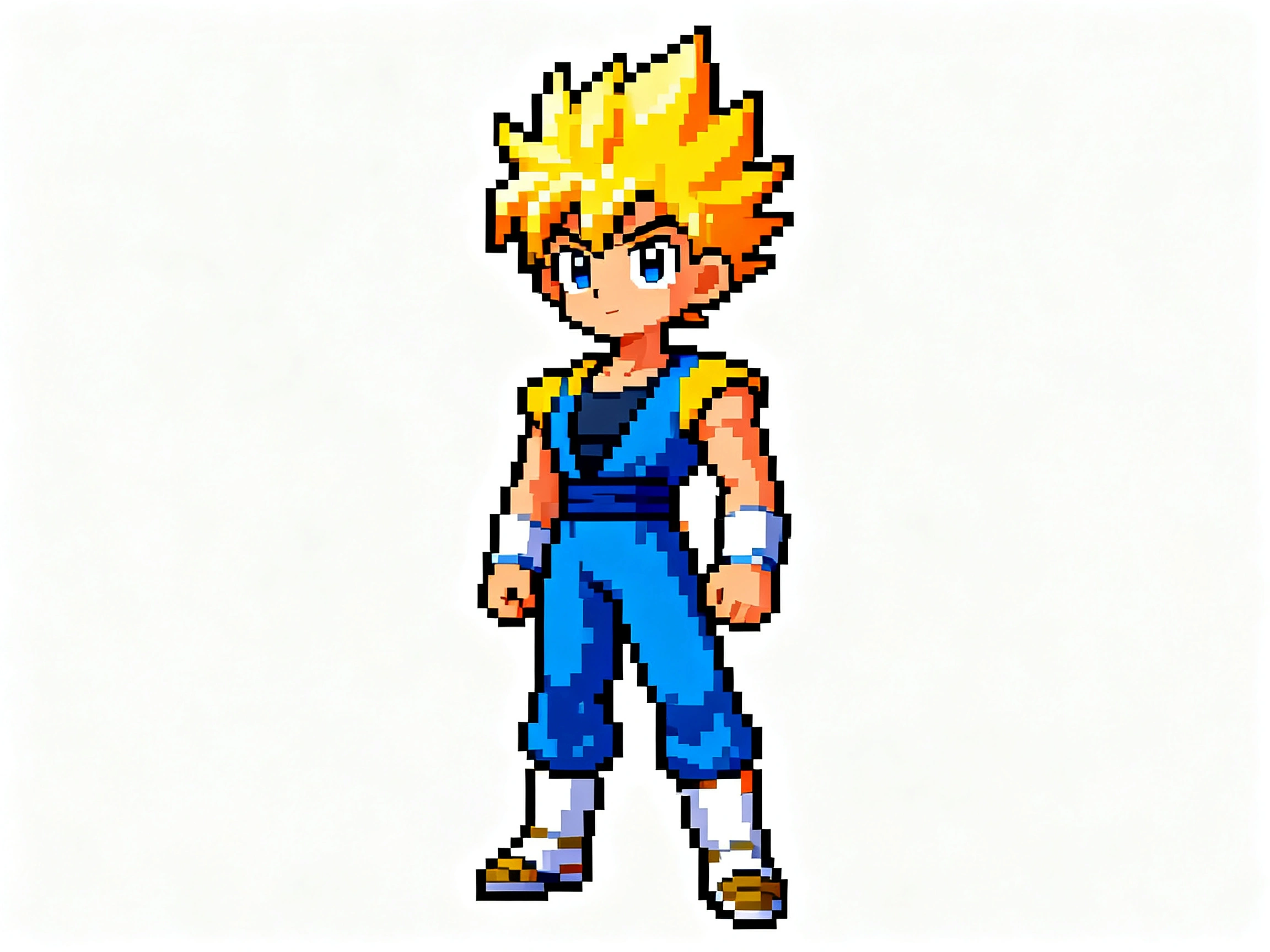 Pixel art spiky fighter in the same pixel art style