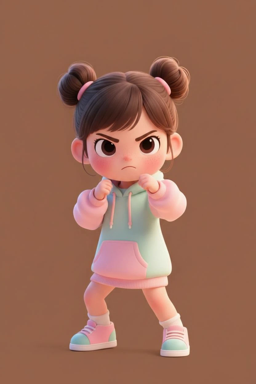 Same chibi girl reused in a fighting stance pose