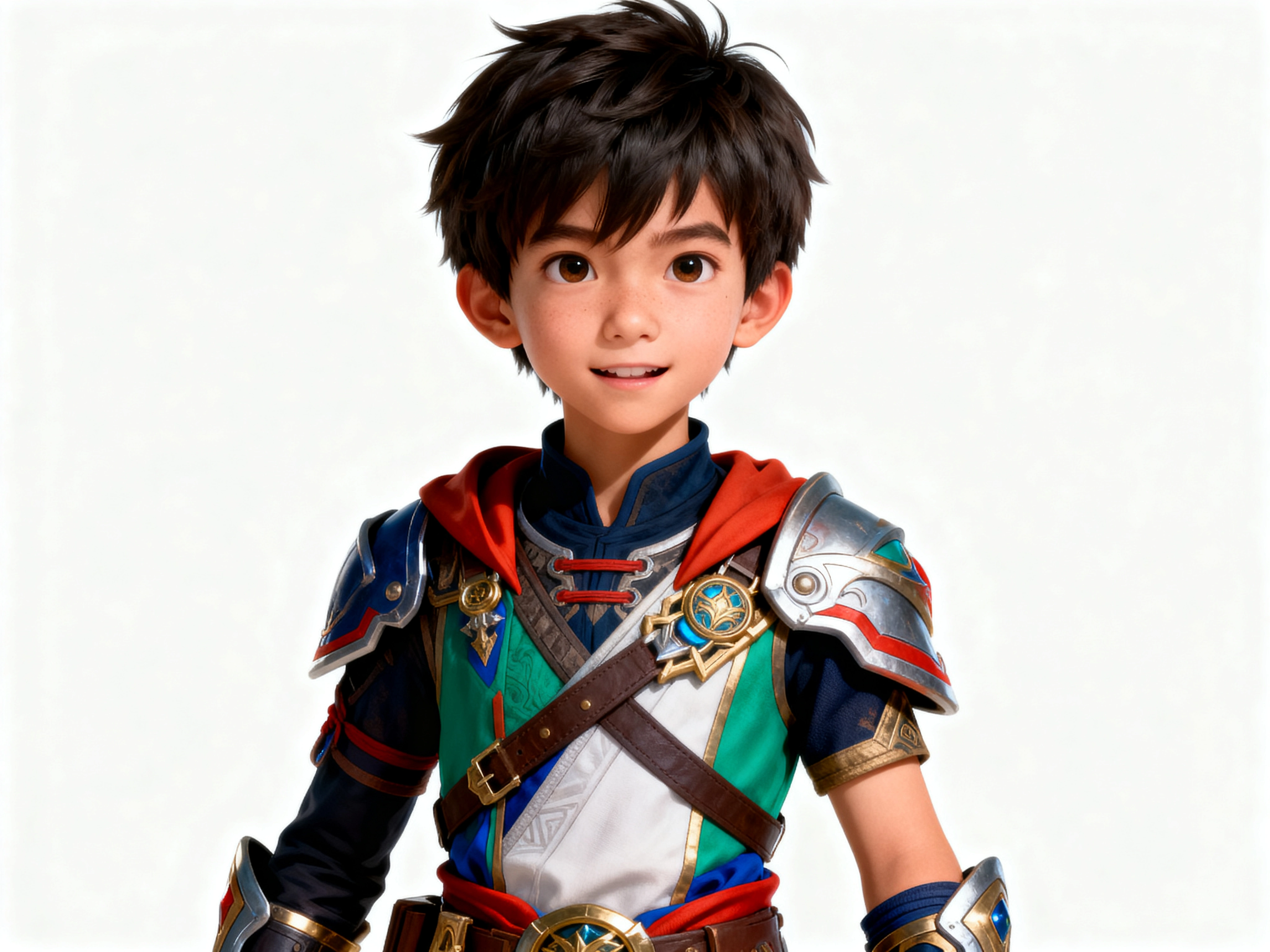 Original young warrior character — locked base reference