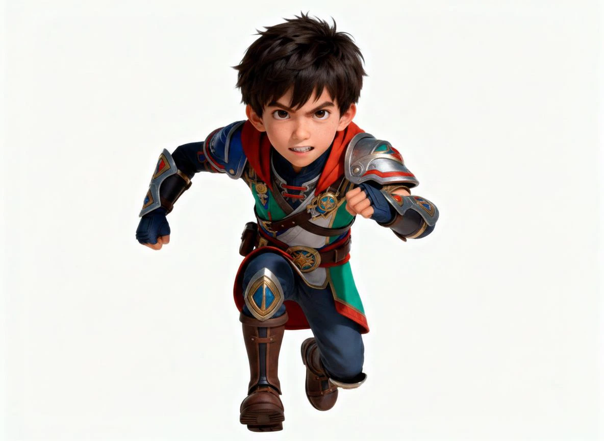 Warrior running charge pose