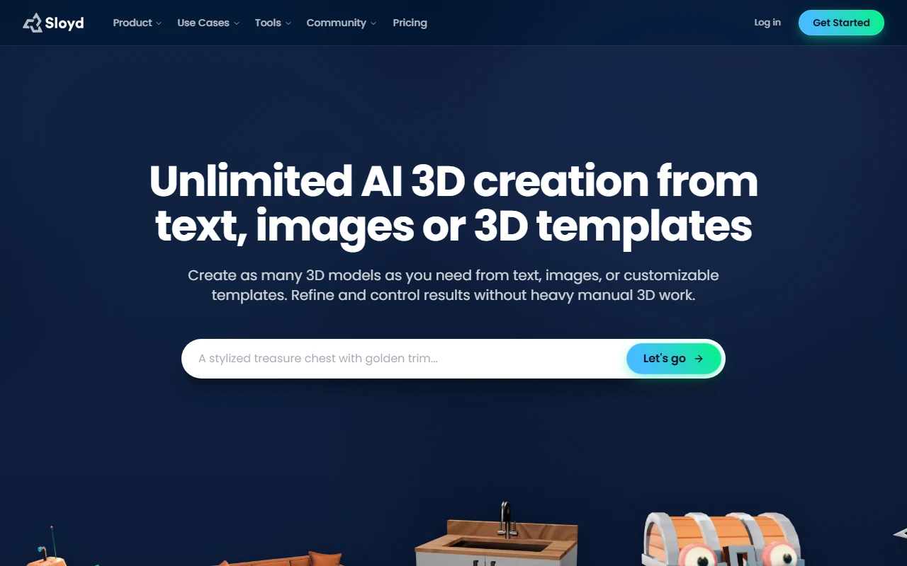 Sloyd — parametric template-based 3D asset generator for game props