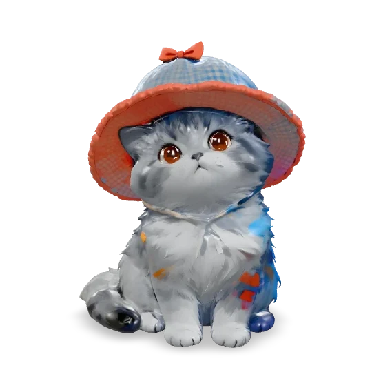 Cute cat 3D animal model