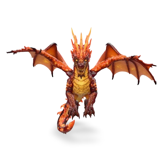 3D dragon LOD0 — high poly master with 50000 faces for cinematics