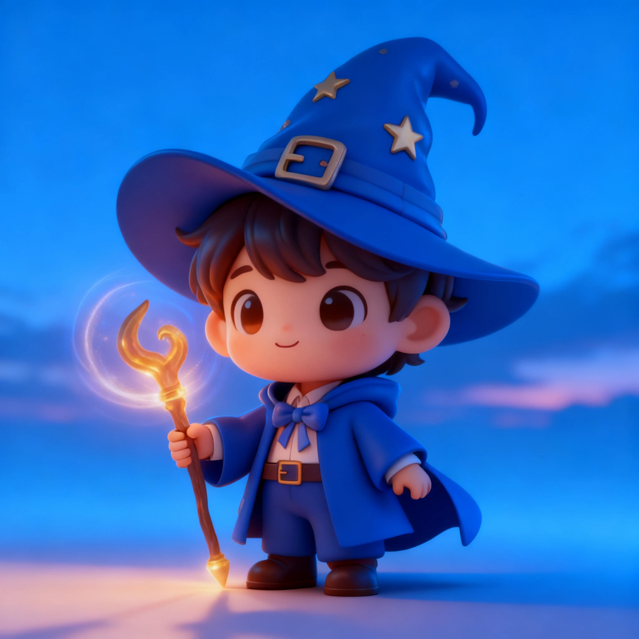 Original wizard boy character in blue outfit
