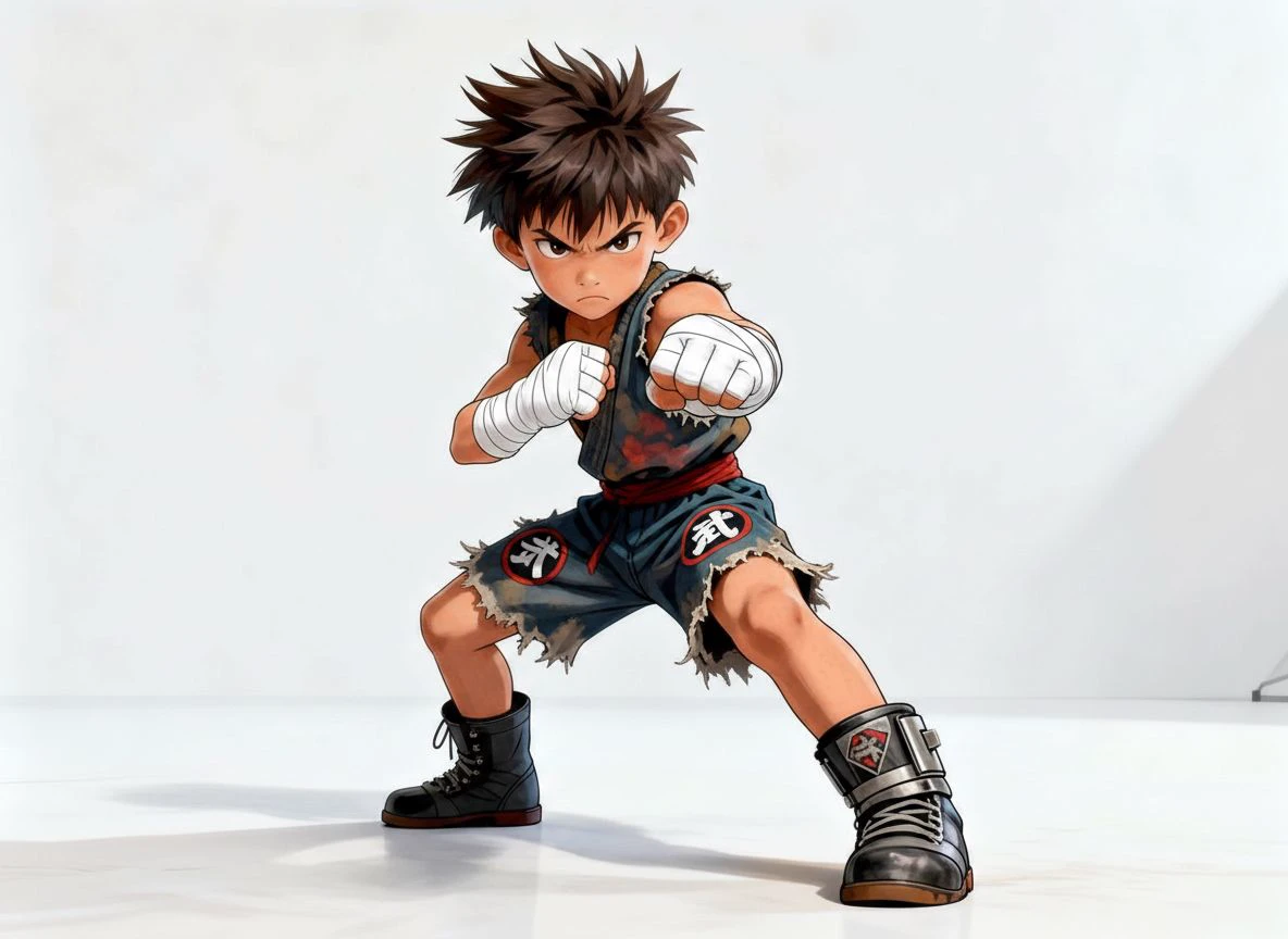 Anime fighter fighting stance pose variation