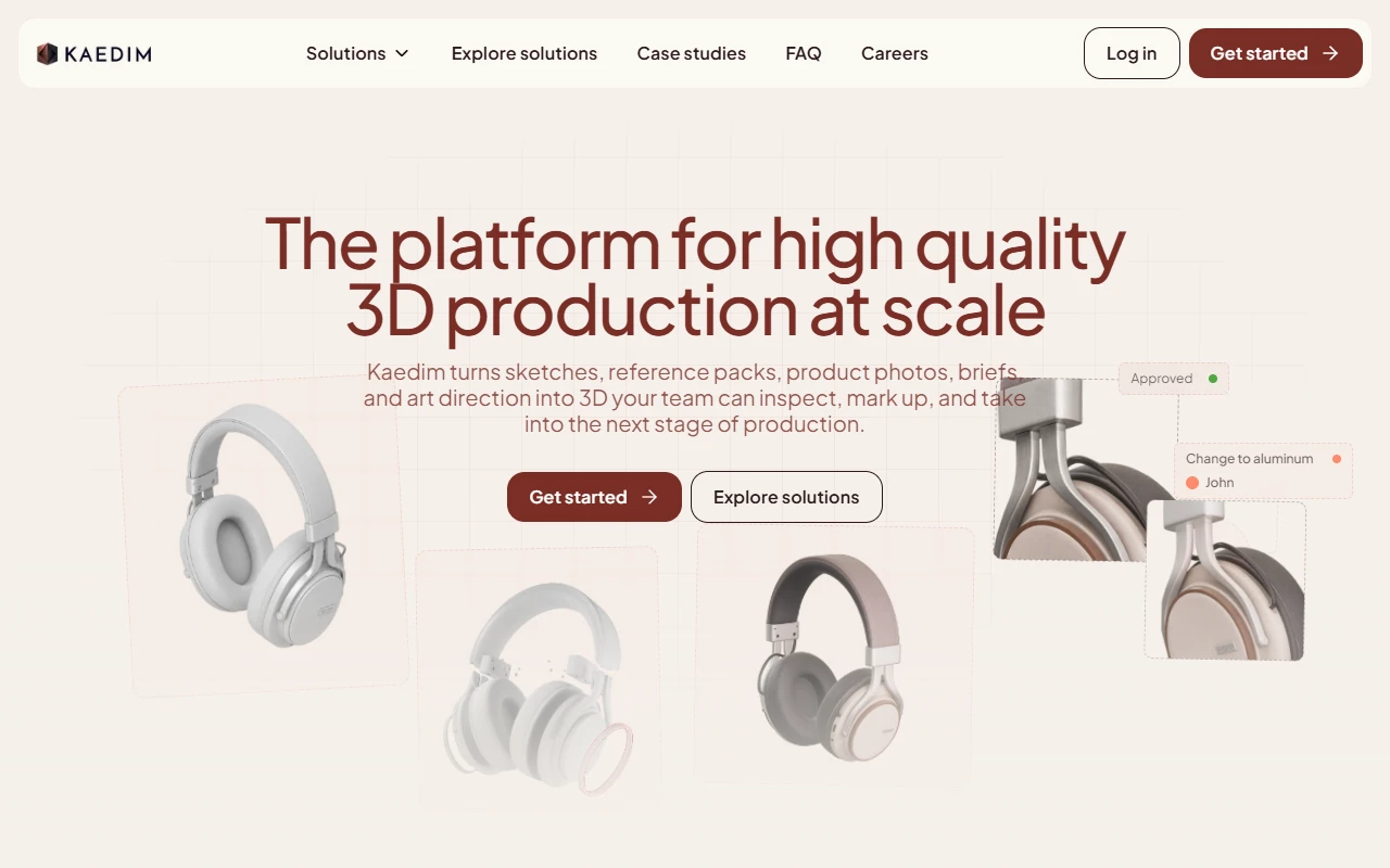 Kaedim — enterprise best 2D to 3D ai converter and hard surface 3D model generator for game studios