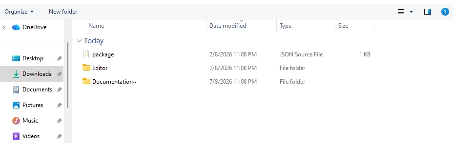 File dialog selecting package.json inside the plugin folder