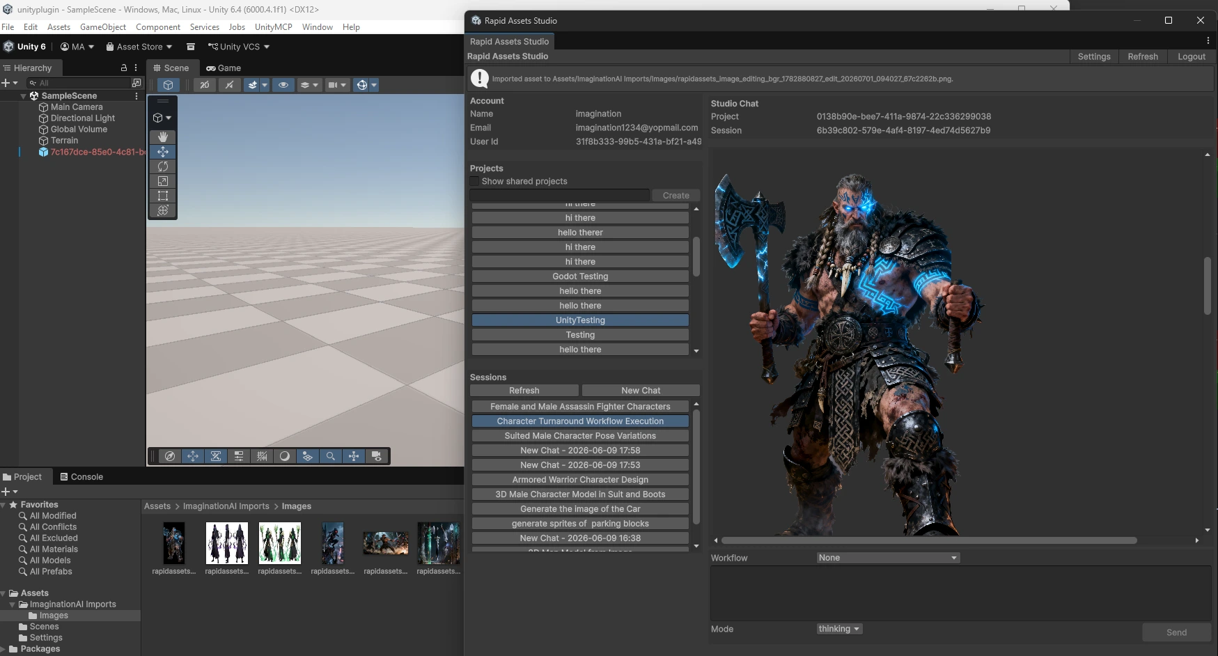 Rapid Assets Unity plugin Background Removal workflow: Viking dwarf warrior cleanly cut out from background with transparent alpha